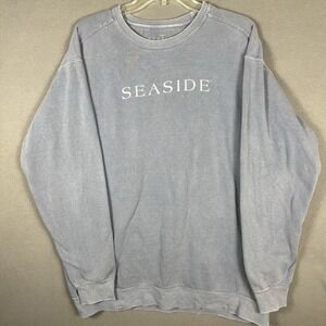 The Seaside Style Crewneck Sweatshirt Size Large New Town Old Ways Blue